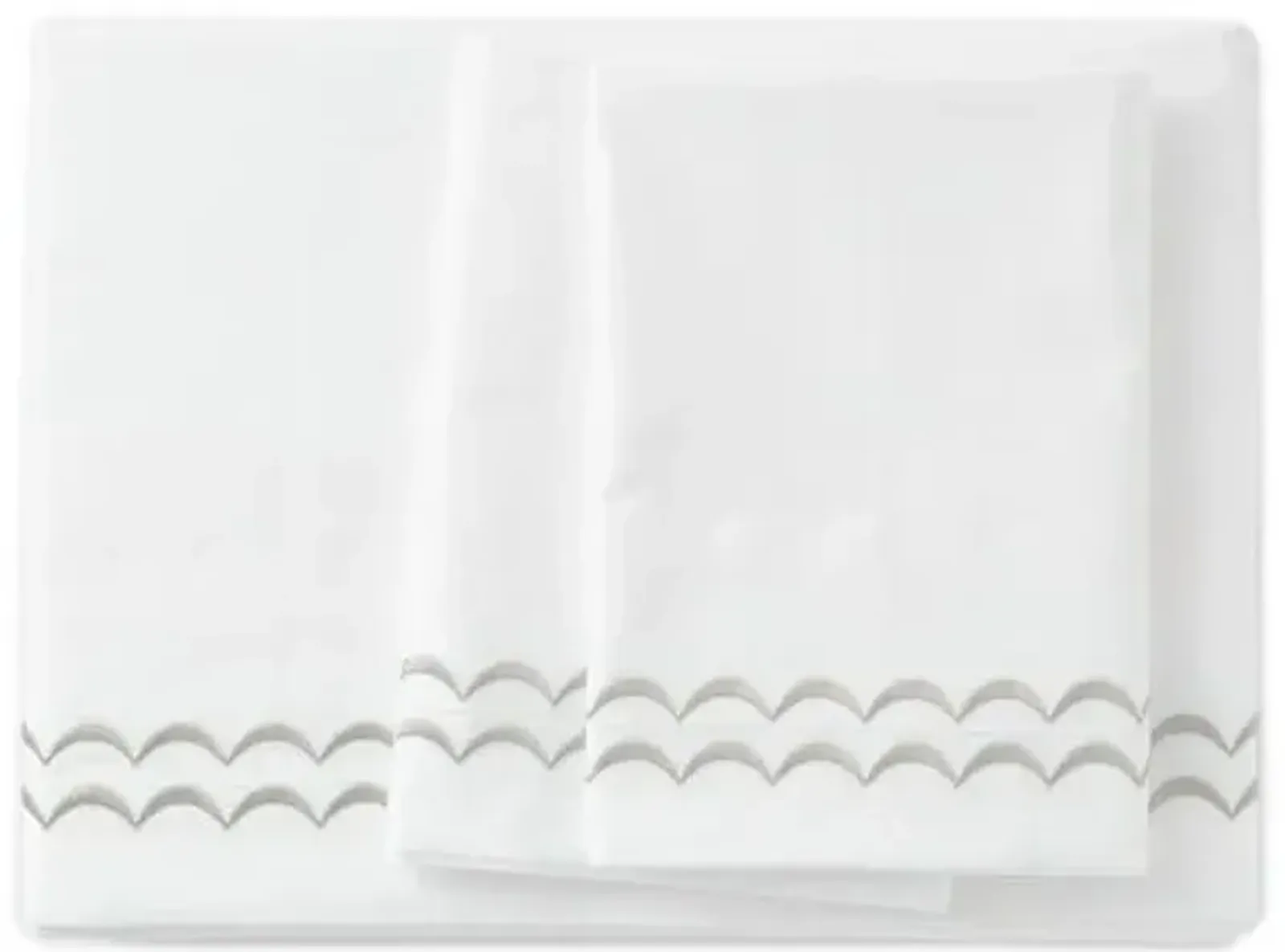 Rosemary Sheet Set - Silver, 300 Thread Count, Egyptian Cotton Sateen, Soft and Luxurious