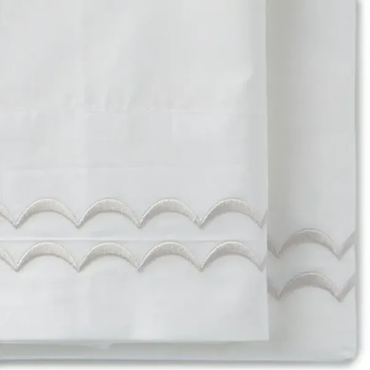 Rosemary Sheet Set - Silver, 300 Thread Count, Egyptian Cotton Sateen, Soft and Luxurious