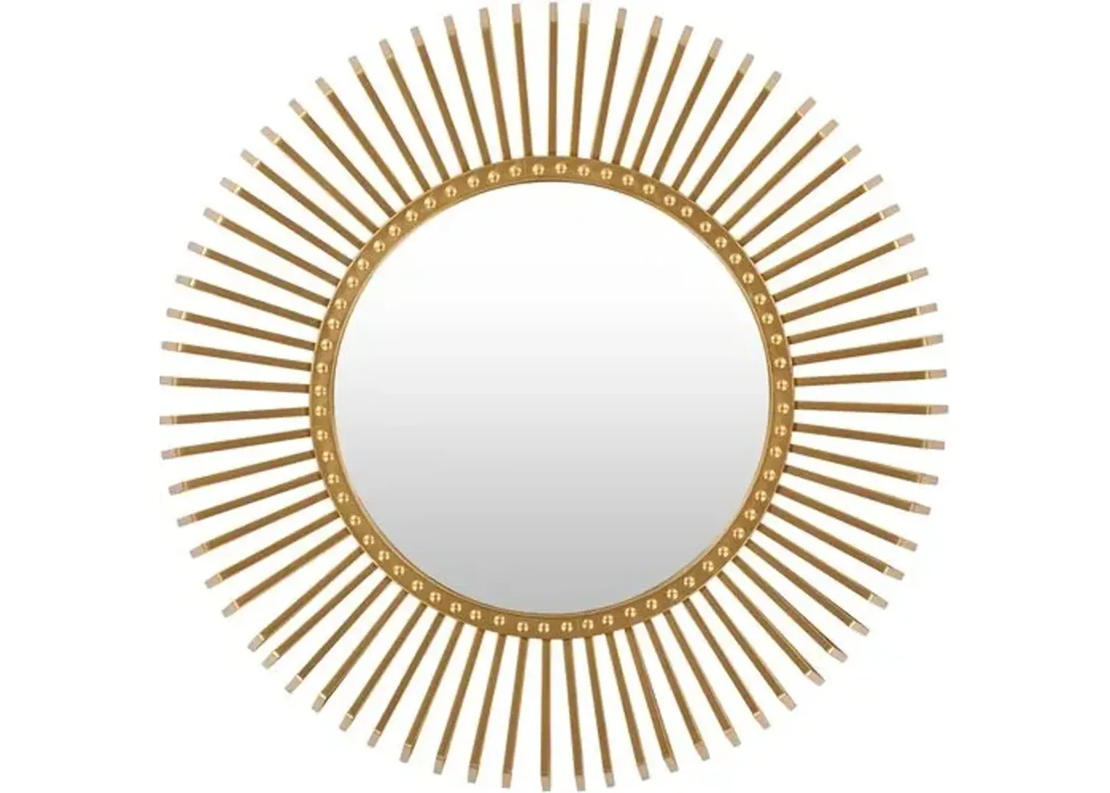 Beth Sunburst Round Wall Mirror - Gold