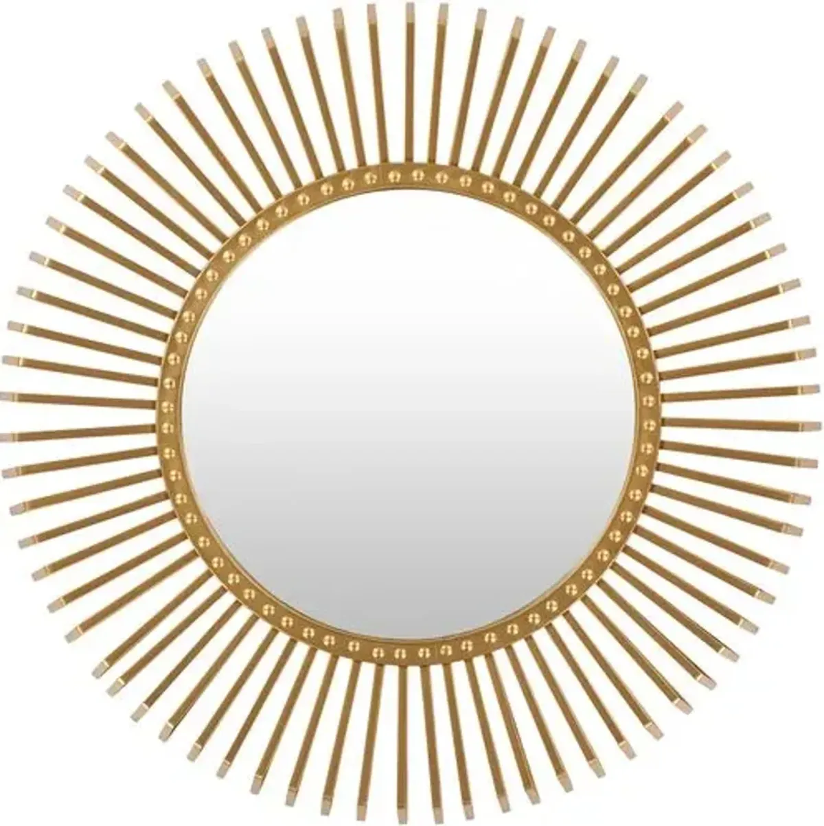 Beth Sunburst Round Wall Mirror - Gold