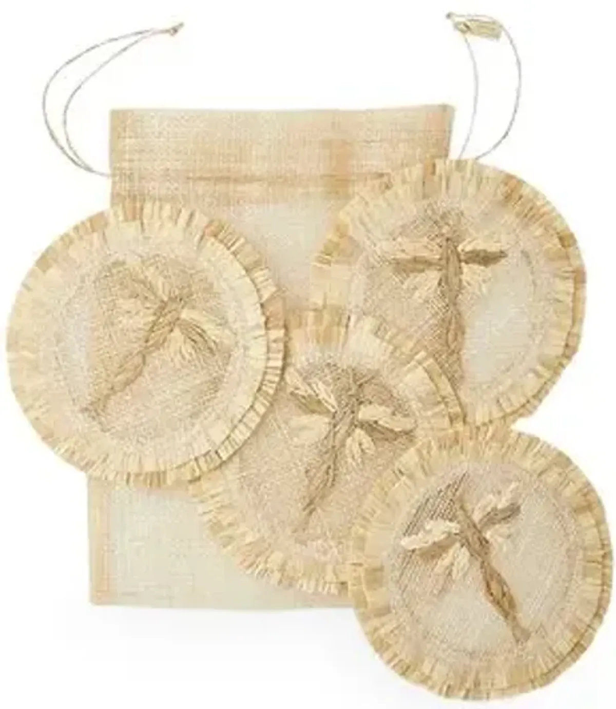 Set of 4 Dragonfly Straw Coasters - Natural - Joanna Buchanan