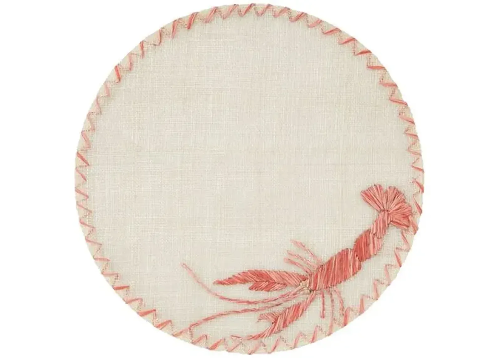 Set of 4 Straw Lobster Place Mat - Natural/Red - Joanna Buchanan