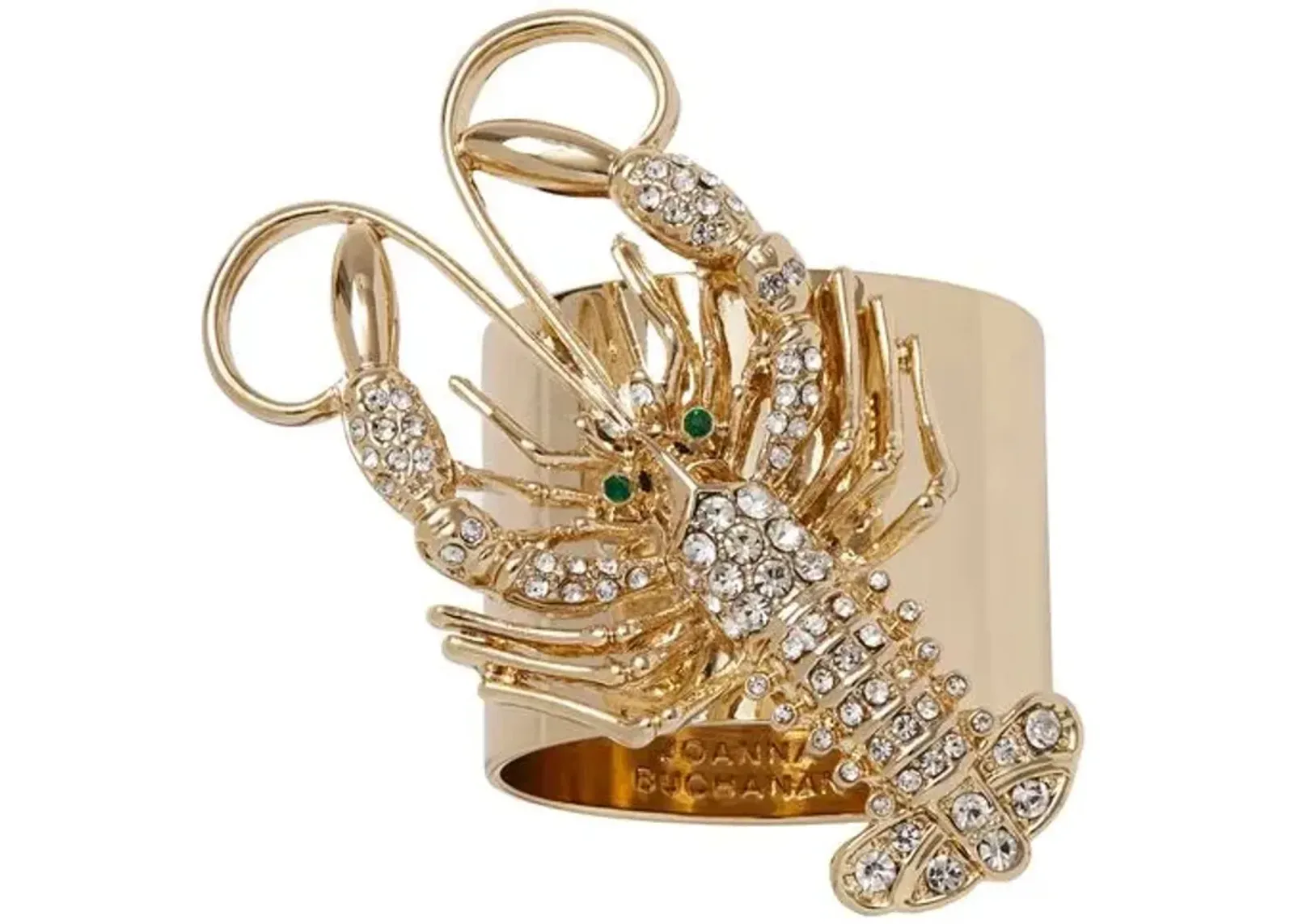 Set of 2 Sparkle Lobster Napkin Rings - Gold - Joanna Buchanan