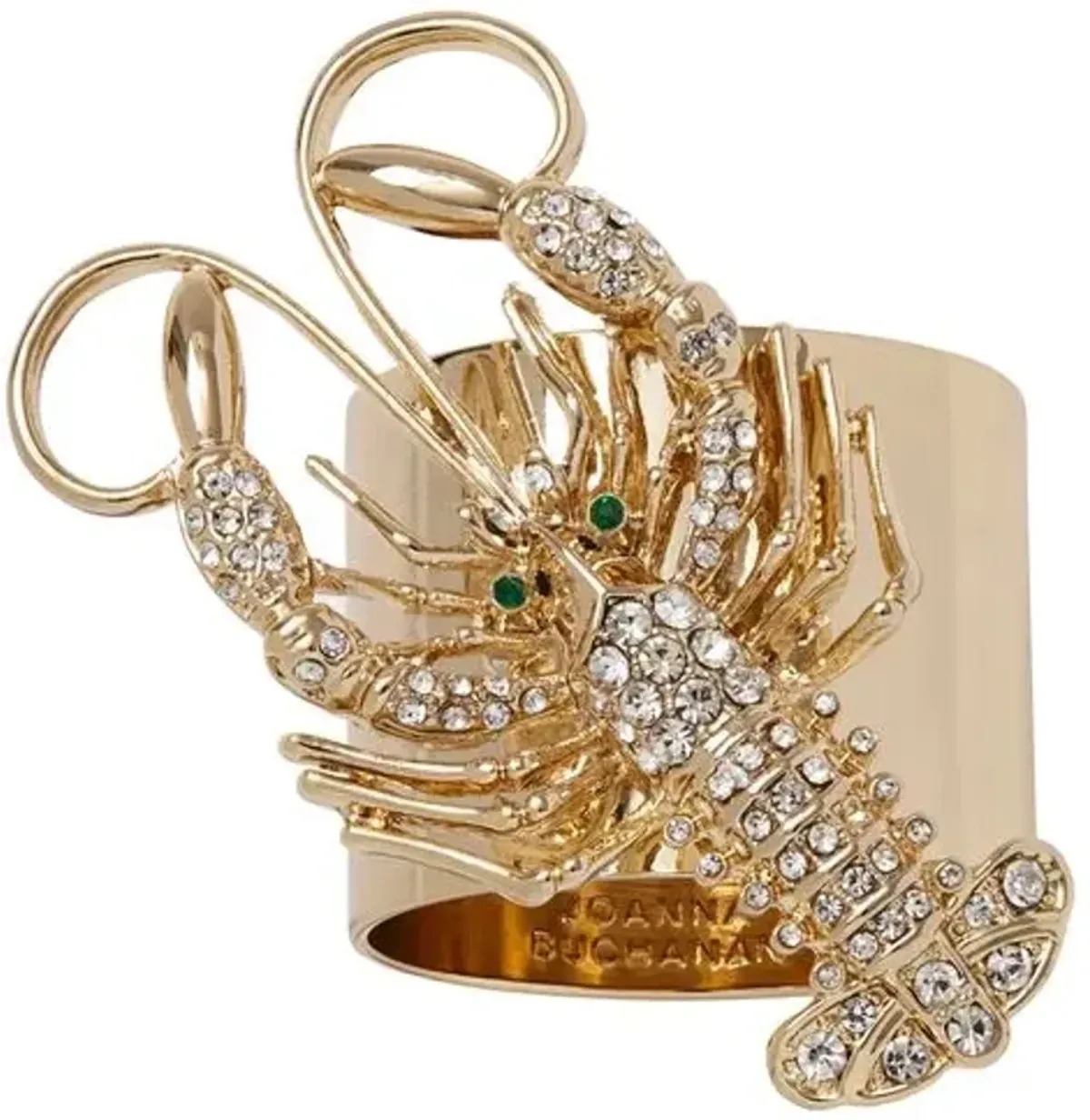 Set of 2 Sparkle Lobster Napkin Rings - Gold - Joanna Buchanan