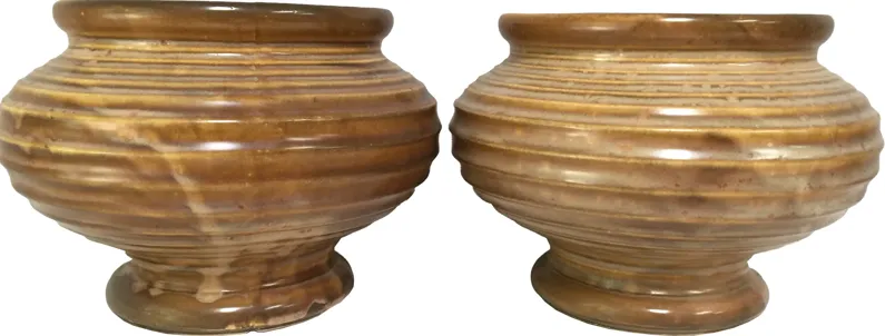 1960s McCoy Cachepots - Set of 2 - The Emporium Ltd. - Beige