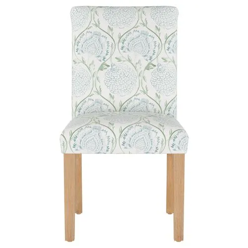 Shannon Side Chair - Ranjit Floral - Handcrafted - Green