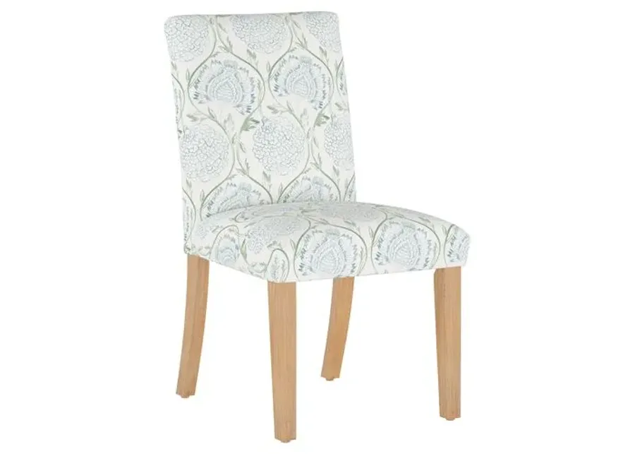 Shannon Side Chair - Ranjit Floral - Handcrafted - Green