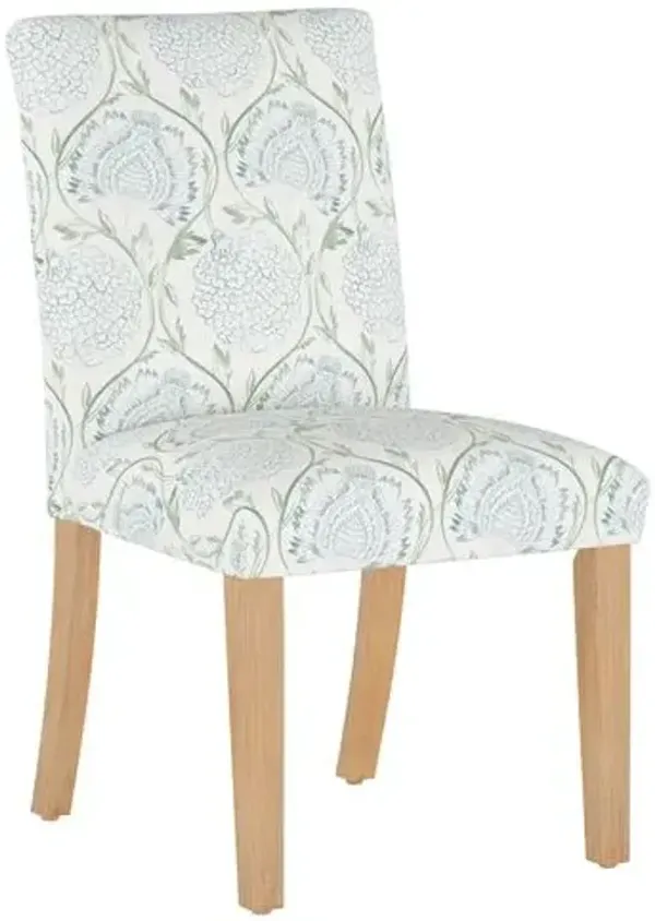 Shannon Side Chair - Ranjit Floral - Handcrafted - Green