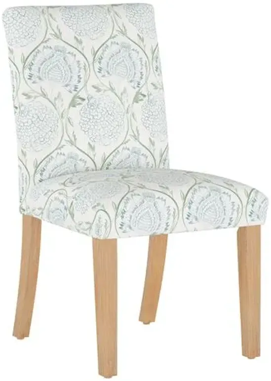 Shannon Side Chair - Ranjit Floral - Handcrafted - Green