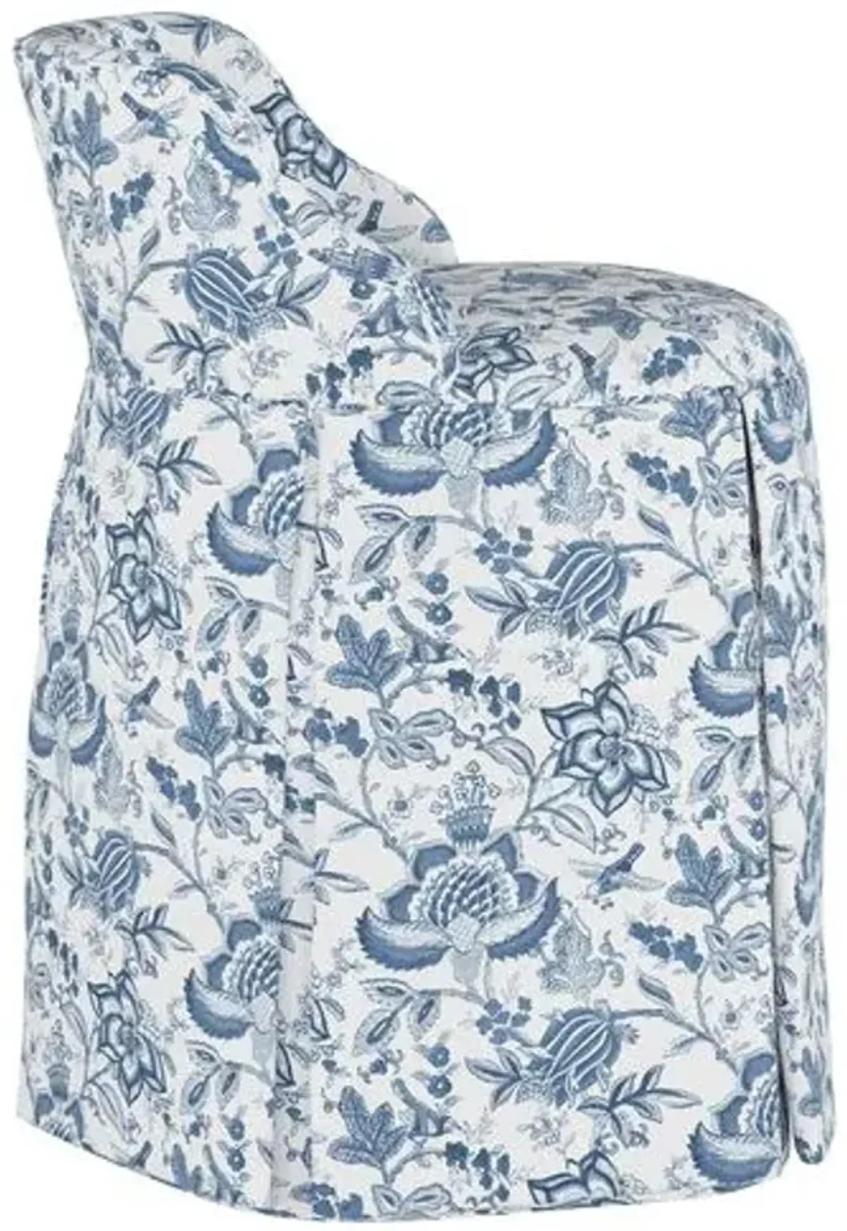 Addie Vanity Stool - Prairie Floral - Handcrafed in The USA - Blue - Versatile, Comfortable, Functional