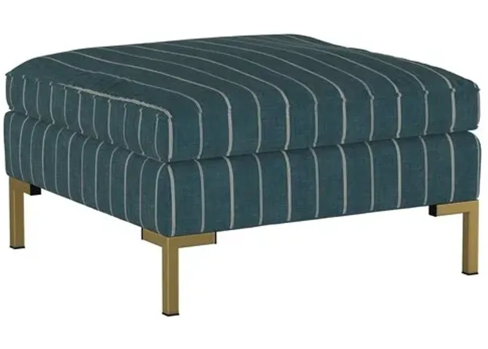 Marceau Ottoman - Fritz Indigo - Handcrafted - Blue