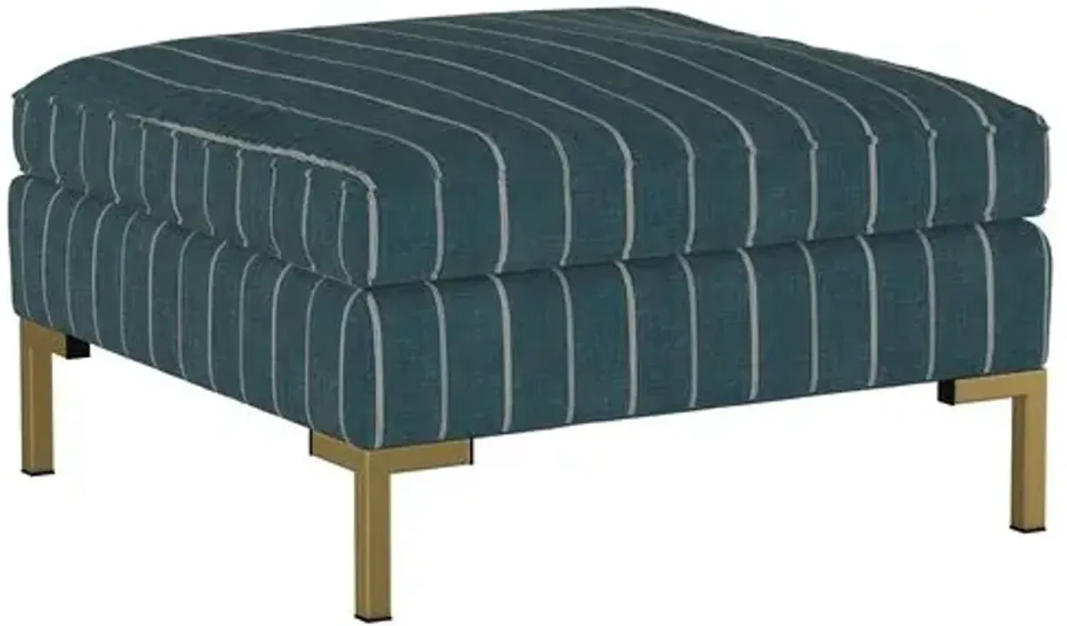 Marceau Ottoman - Fritz Indigo - Handcrafted - Blue