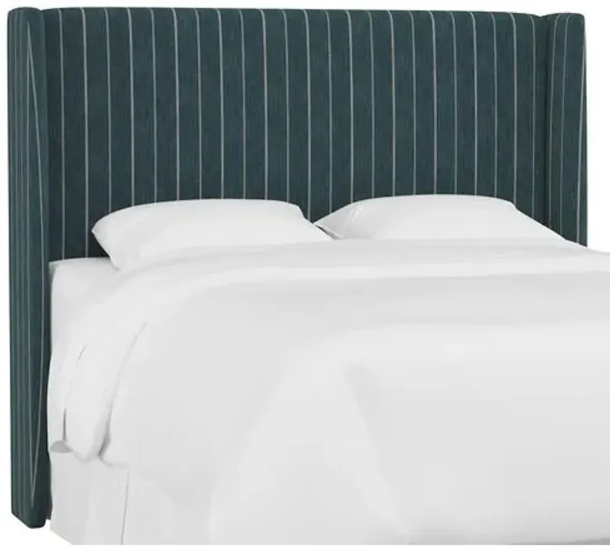 Kelly Wingback Headboard - Fritz Indigo - Handcrafted - Blue