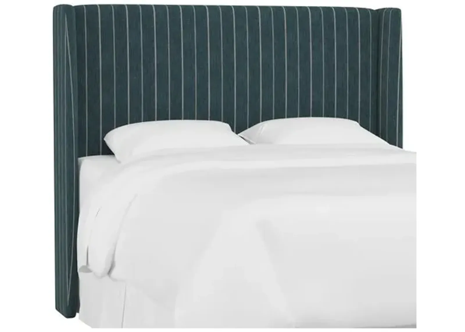 Kelly Wingback Headboard - Fritz Indigo - Handcrafted - Blue