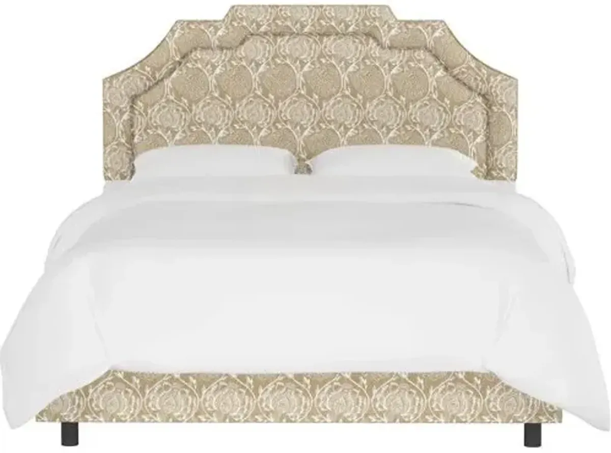 Lola Bed - Ranjit Floral - Handcrafted - Beige