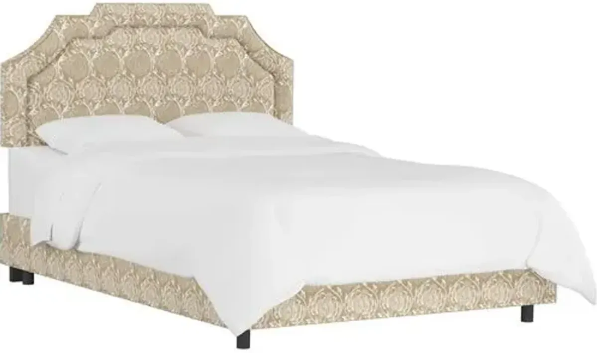 Lola Bed - Ranjit Floral - Handcrafted - Beige