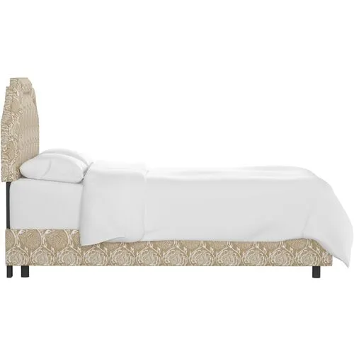 Lola Bed - Ranjit Floral - Handcrafted - Beige