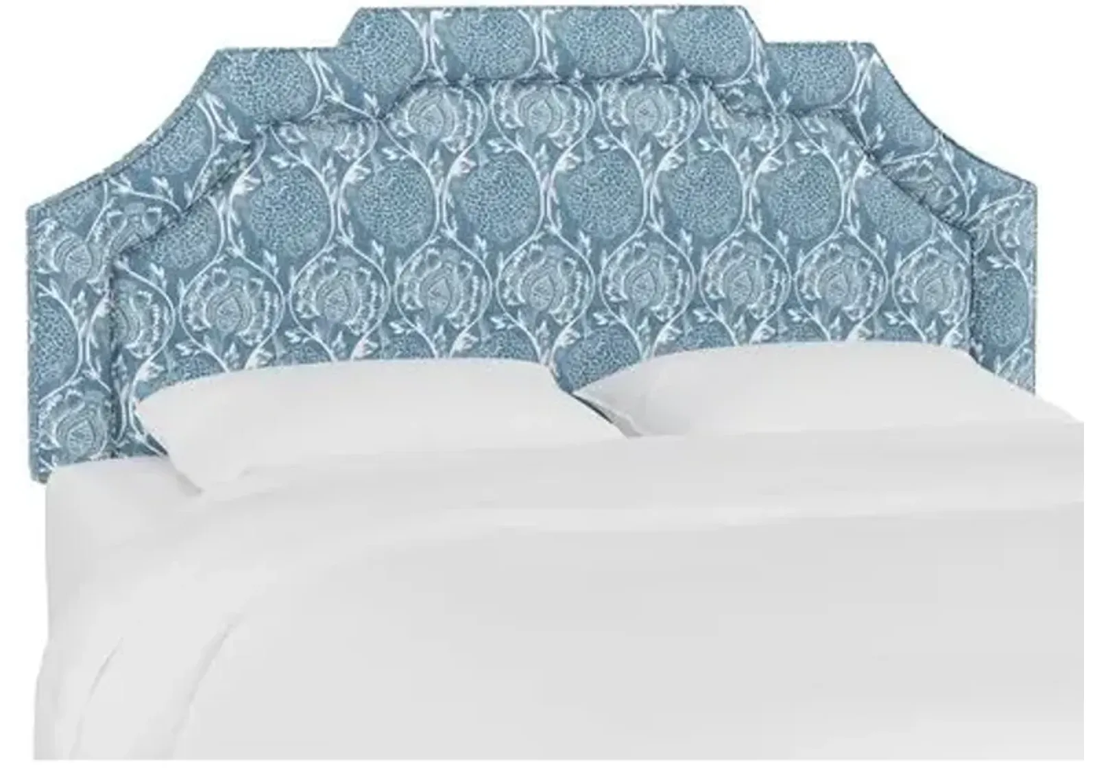 Lola Headboard - Ranjit Floral - Handcrafted - Blue