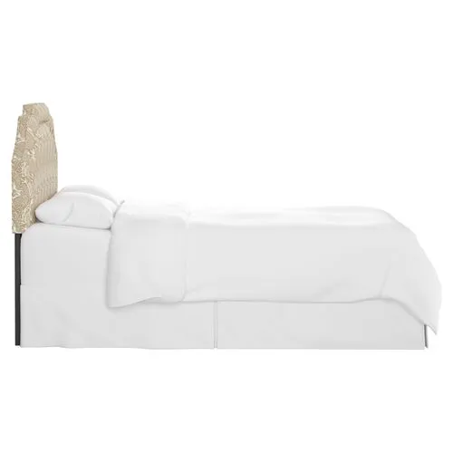 Lola Headboard - Ranjit Floral - Handcrafted - Beige