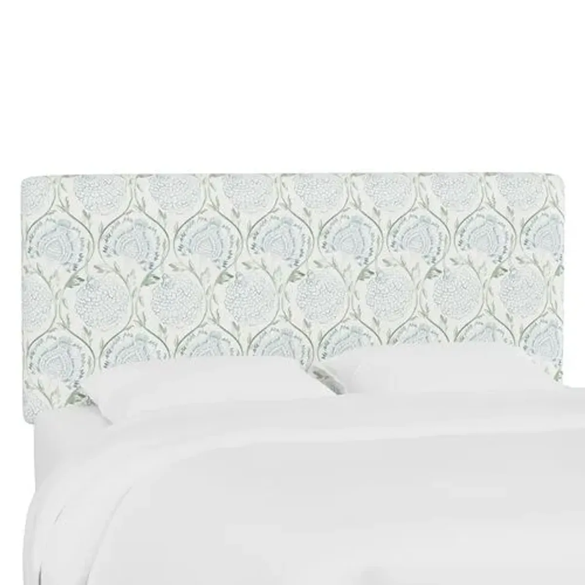 Novak Headboard - Ranjit Floral - Handcrafted - Green