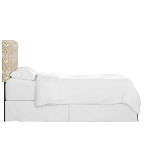 Novak Headboard - Ranjit Floral - Handcrafted - Beige