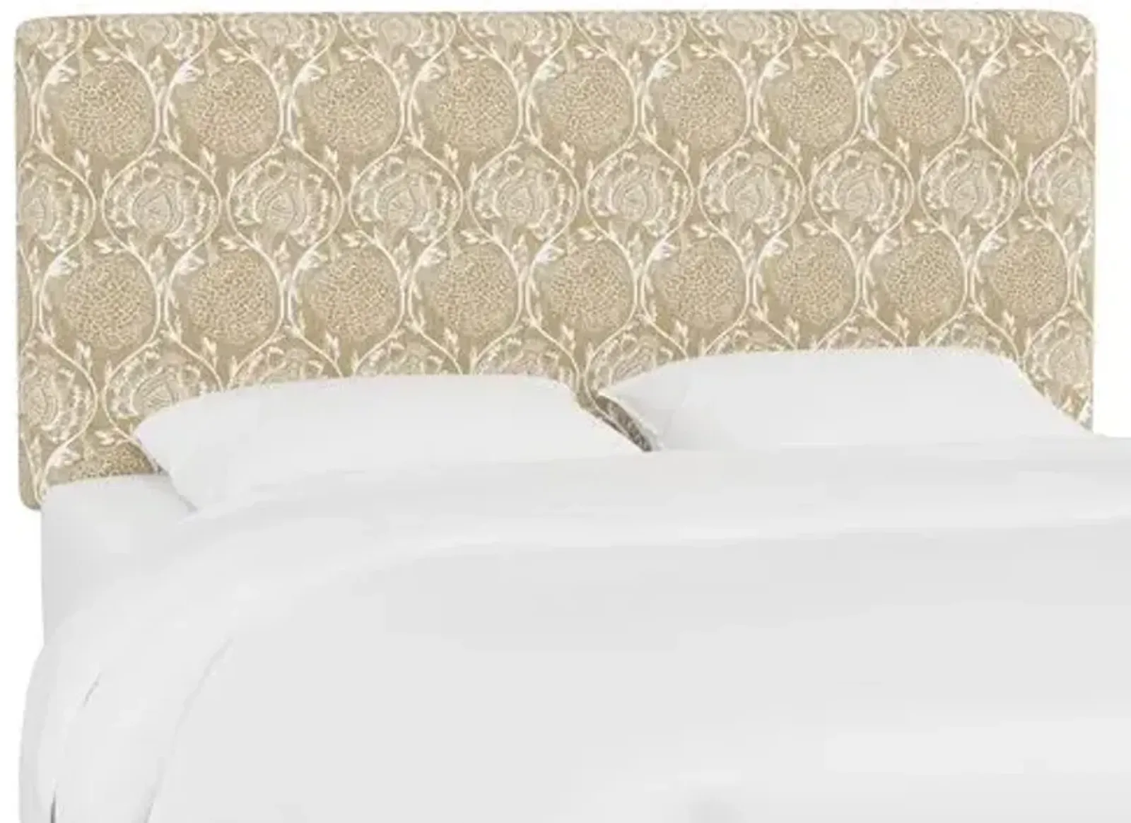 Novak Headboard - Ranjit Floral - Handcrafted - Beige