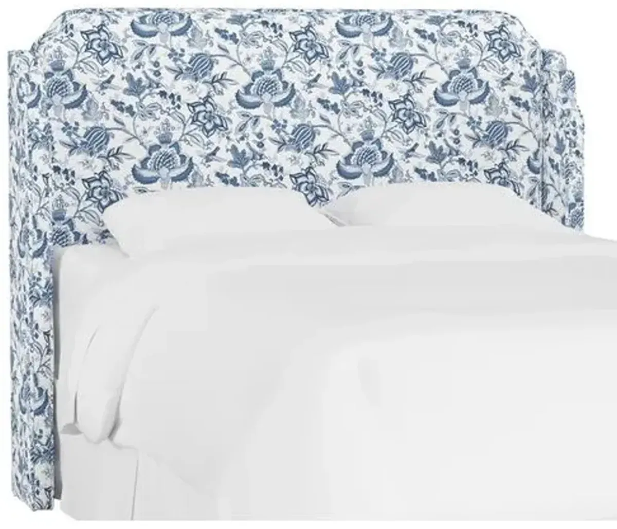 Aurora Wingback Headboard - Prairie Floral - Handcrafted - Blue