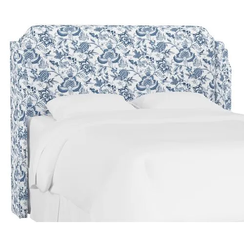 Aurora Wingback Headboard - Prairie Floral - Handcrafted - Blue