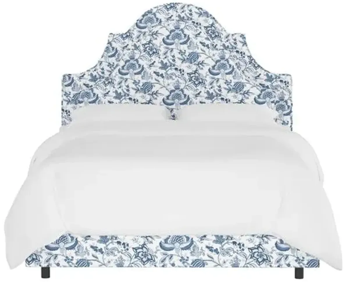 Kennedy Arched Bed - Prairie Floral - Handcrafted - Blue, Mattress & Box Spring Required - Exclusive