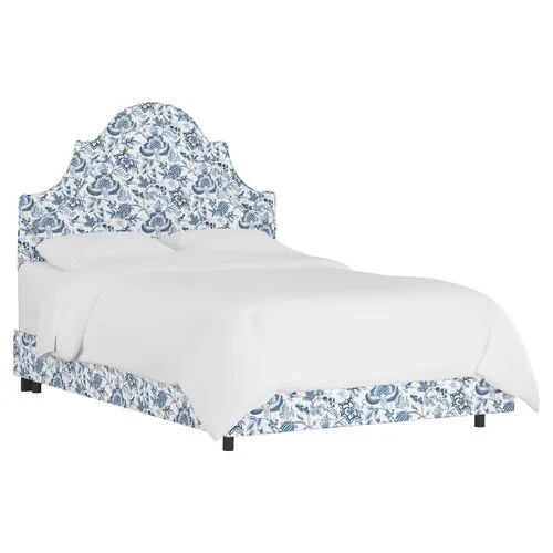 Kennedy Arched Bed - Prairie Floral - Handcrafted - Blue, Mattress & Box Spring Required - Exclusive