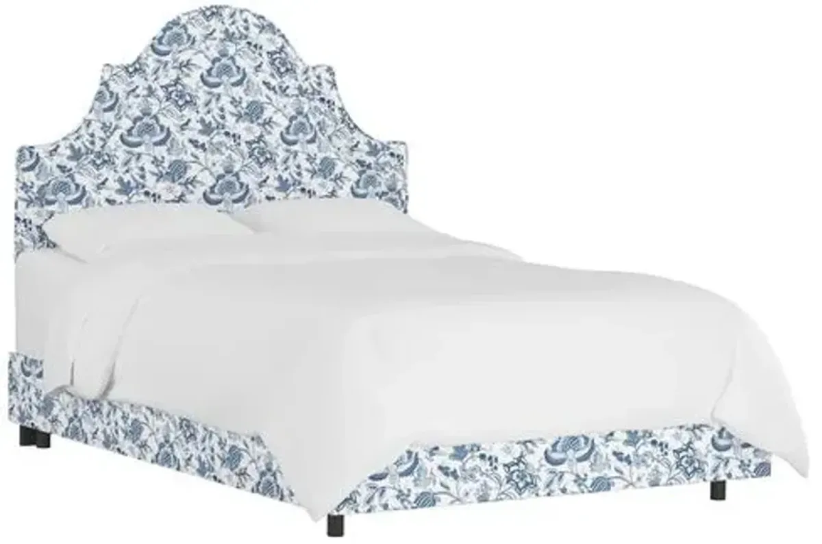 Kennedy Arched Bed - Prairie Floral - Handcrafted - Blue, Mattress & Box Spring Required - Exclusive