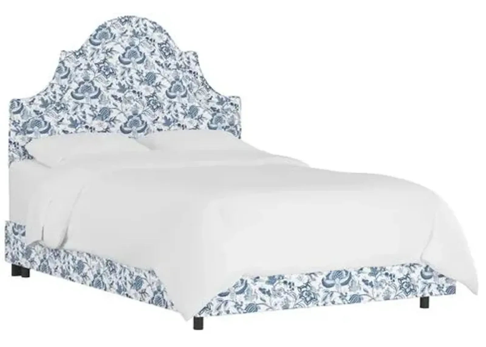 Kennedy Arched Bed - Prairie Floral - Handcrafted - Blue, Mattress & Box Spring Required - Exclusive