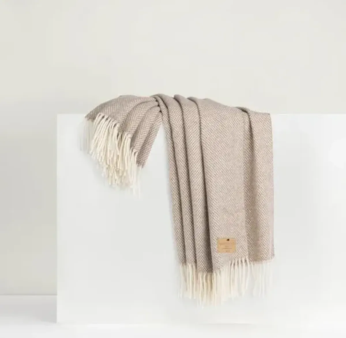 Juno Cashmere Throw - Lands Downunder - Brown, Fringed