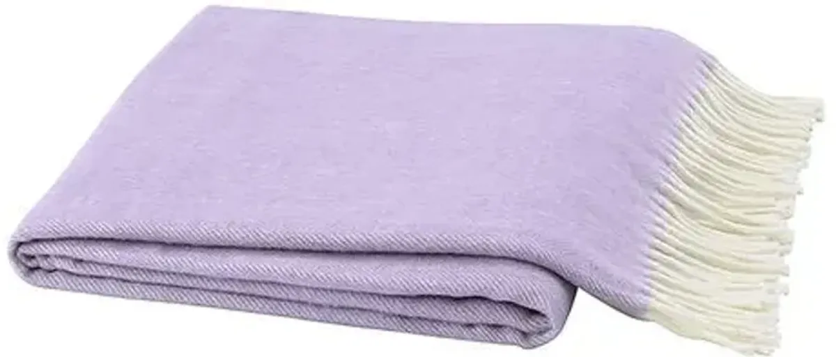 Herringbone Throw - Lands Downunder - Purple - Lightweight, Soft, Warm, Fringed