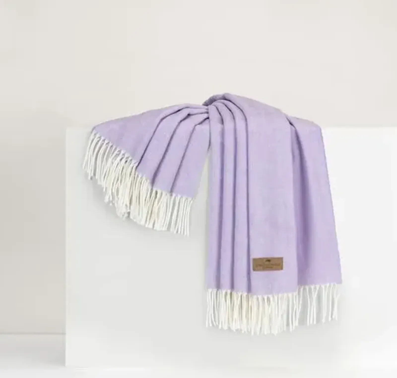 Herringbone Throw - Lands Downunder - Purple - Lightweight, Soft, Warm, Fringed