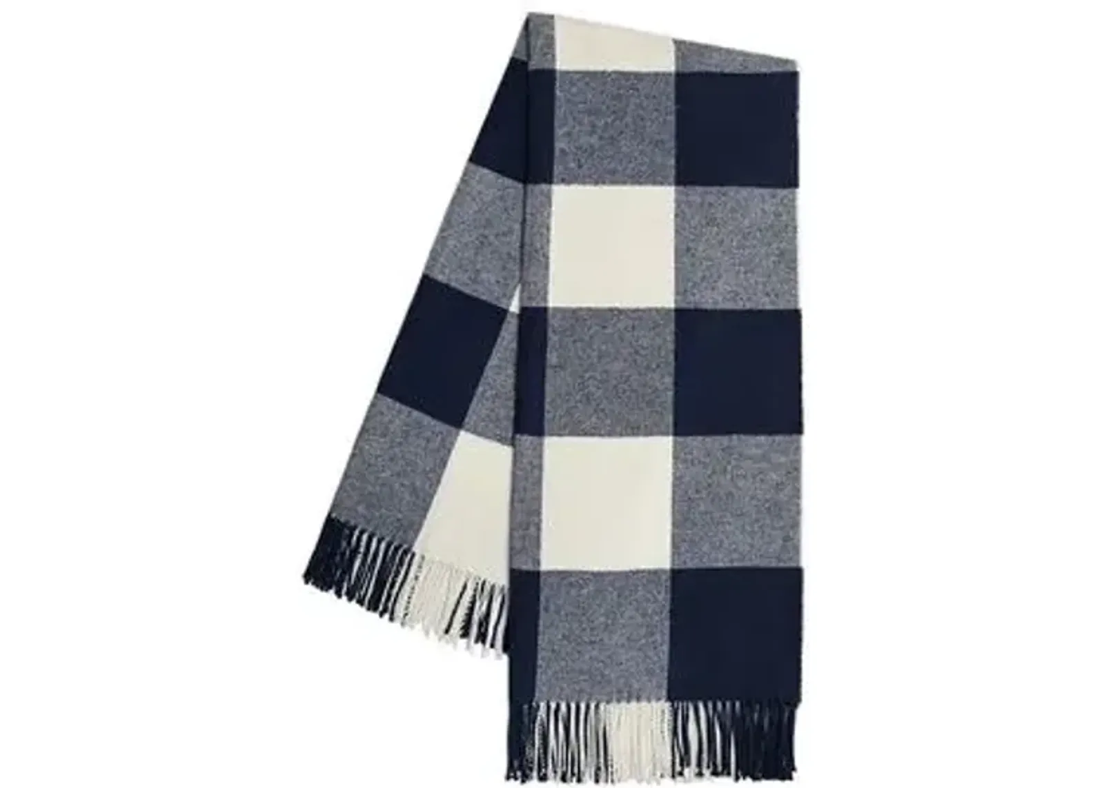 Buffalo Check Throw - Lands Downunder - Blue, Fringed