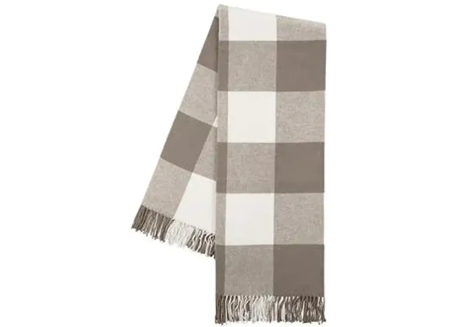 Buffalo Check Throw - Lands Downunder - Brown, Fringed