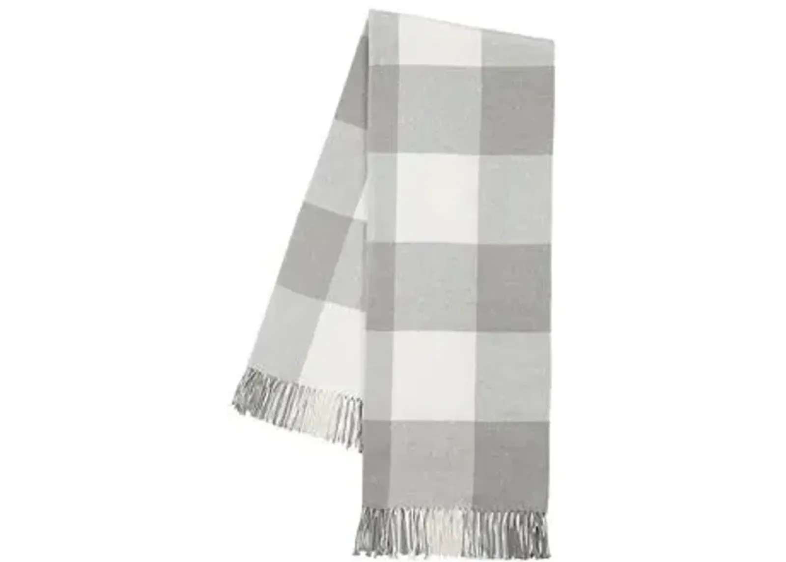 Buffalo Check Throw - Lands Downunder - Gray, Fringed