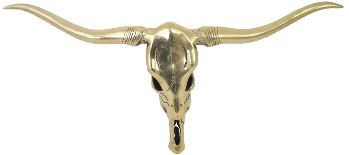 Brass Longhorn Wall Sculpture - G3Q Designs - Gold