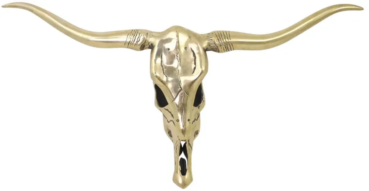 Brass Longhorn Wall Sculpture - G3Q Designs - Gold