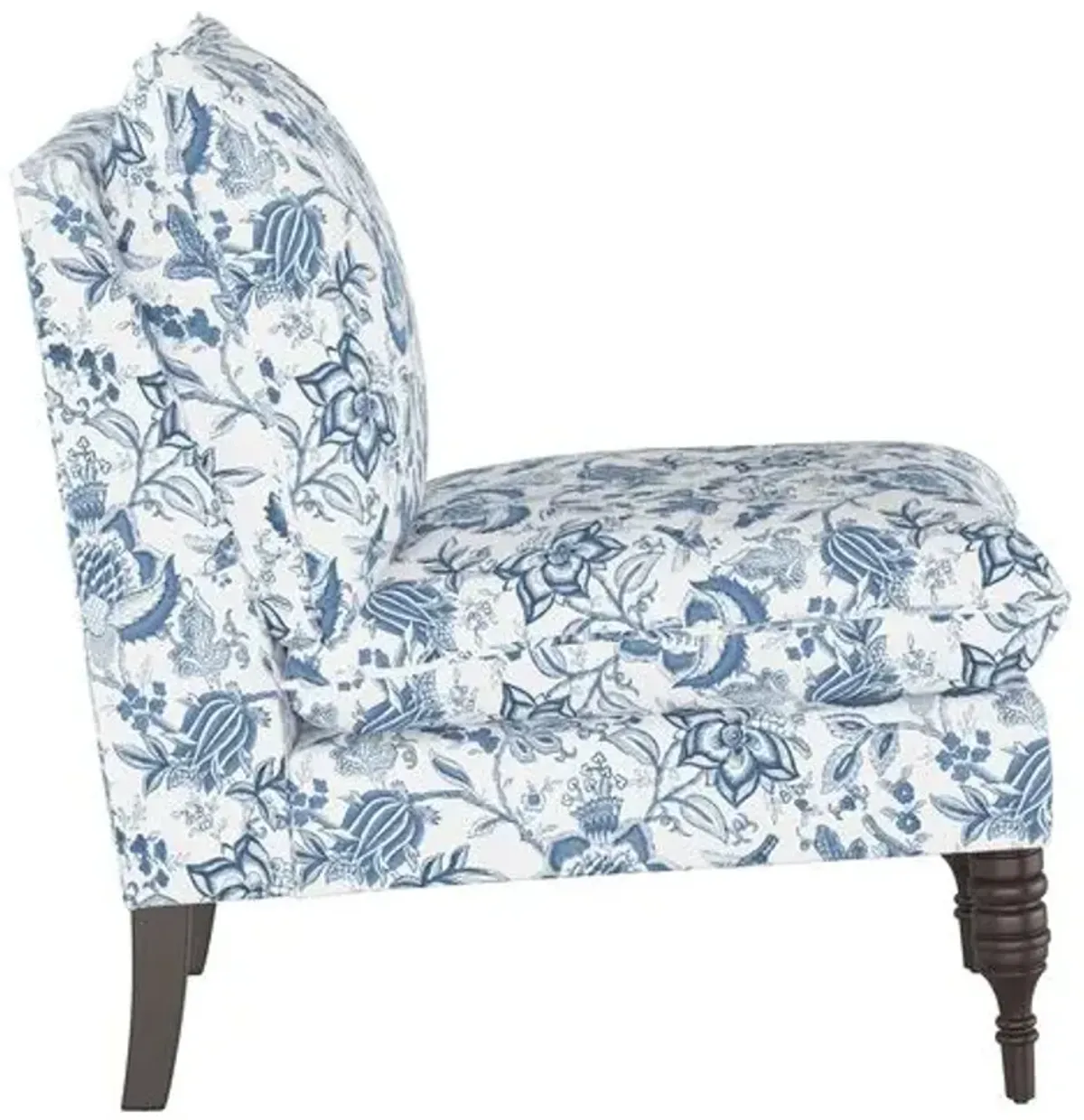 Daphne Slipper Chair - Prairie Floral - Handcrafted - Blue