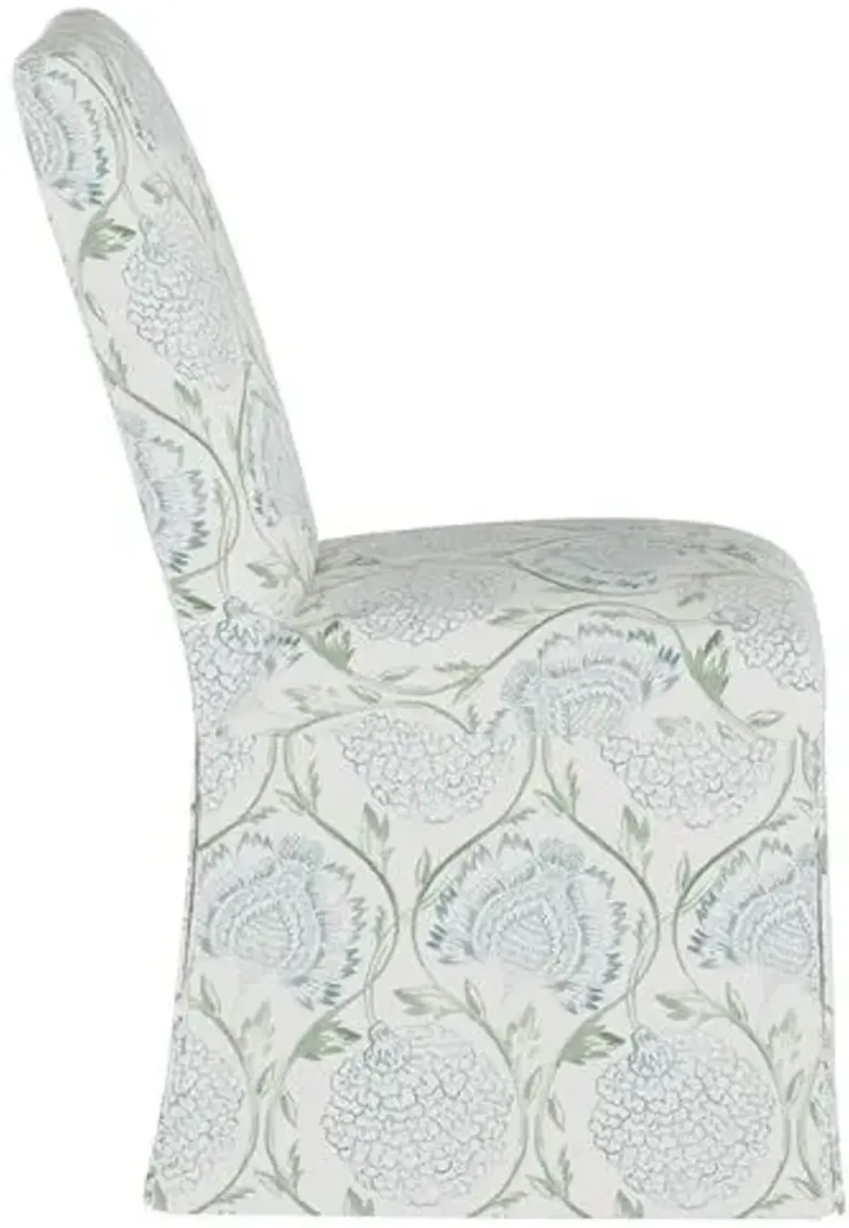 Owen Slipcover Side Chair - Ranjit Floral - Handcrafted - Green