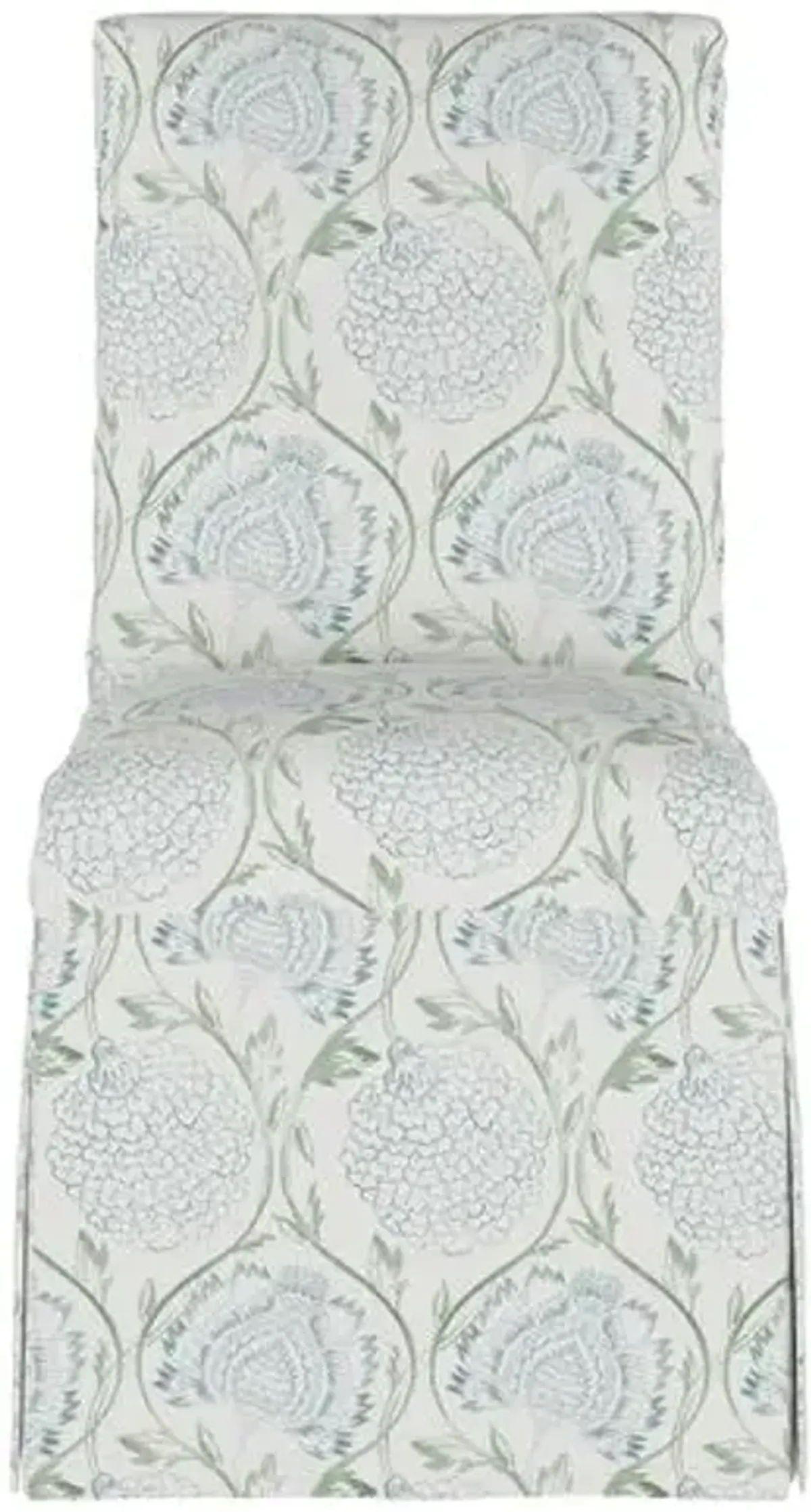 Owen Slipcover Side Chair - Ranjit Floral - Handcrafted - Green