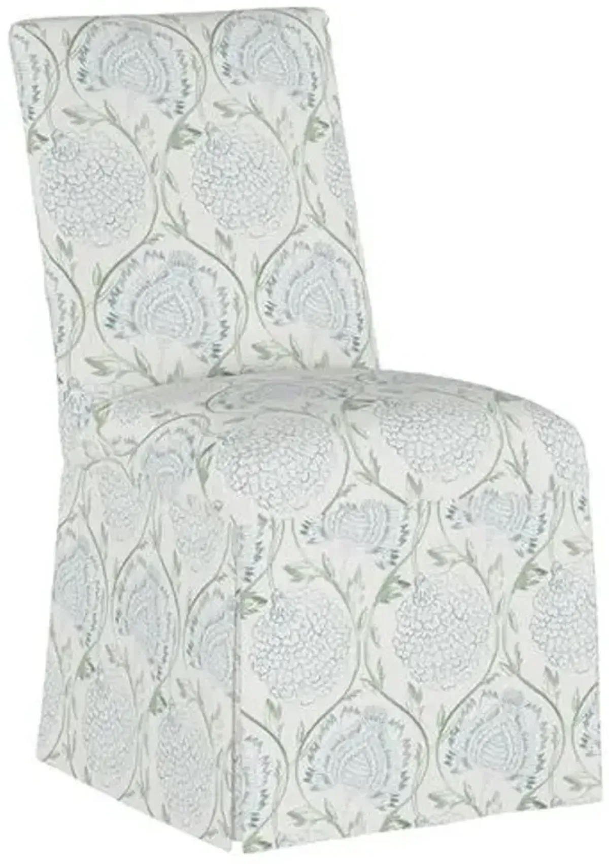 Owen Slipcover Side Chair - Ranjit Floral - Handcrafted - Green