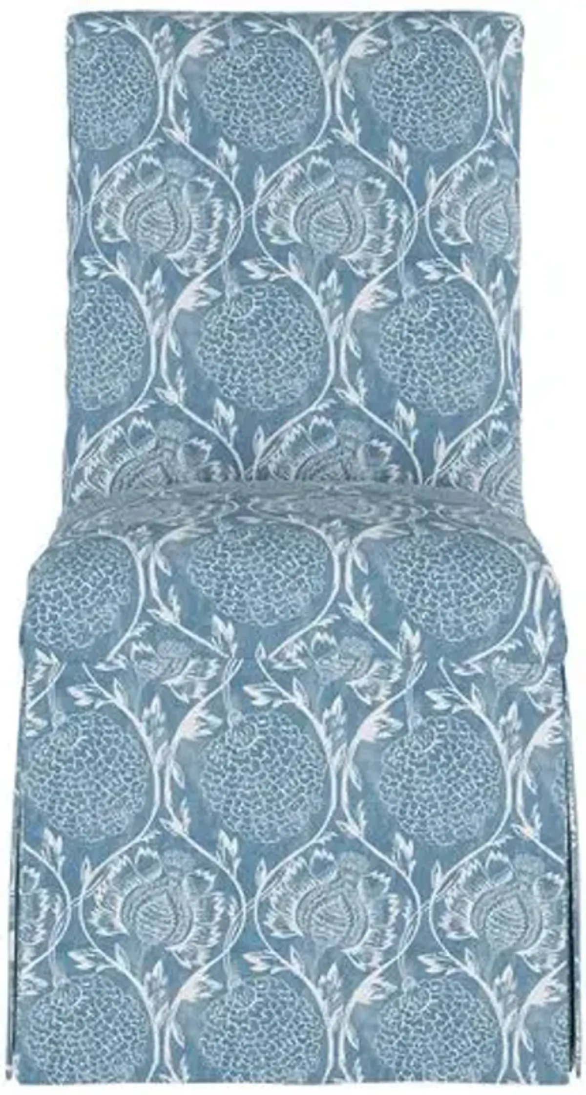 Owen Slipcover Side Chair - Ranjit Floral - Handcrafted - Blue