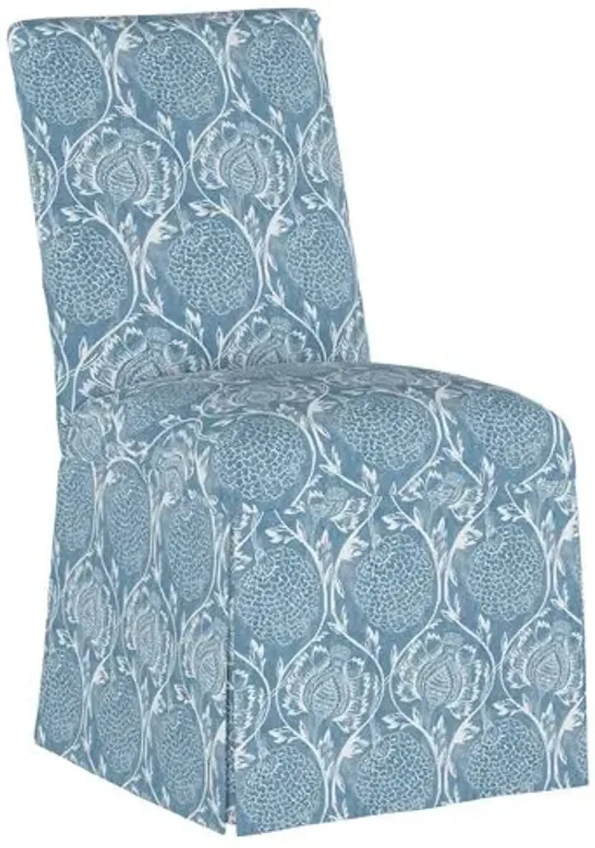 Owen Slipcover Side Chair - Ranjit Floral - Handcrafted - Blue