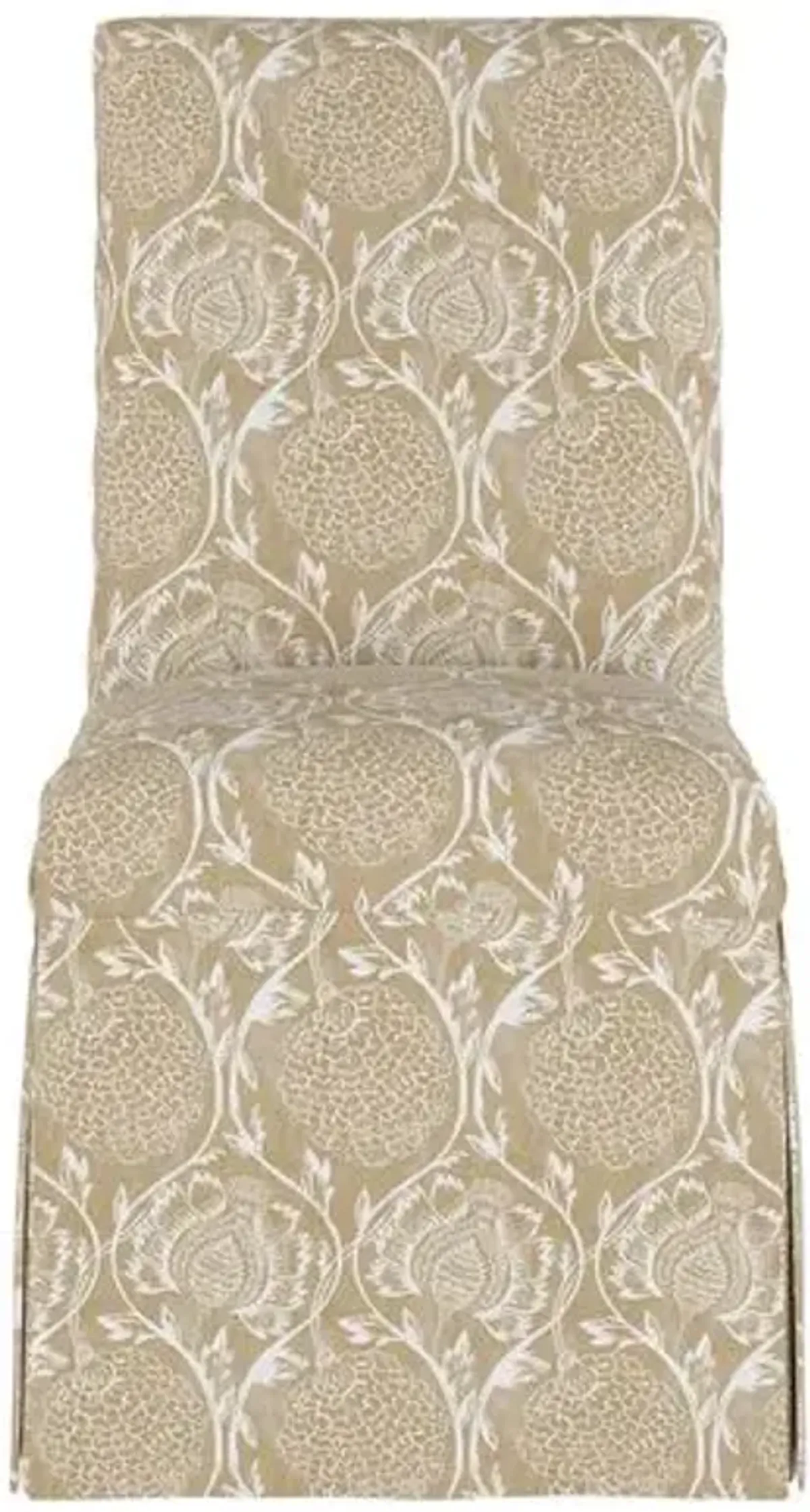 Owen Slipcover Side Chair - Ranjit Floral - Handcrafted - Beige