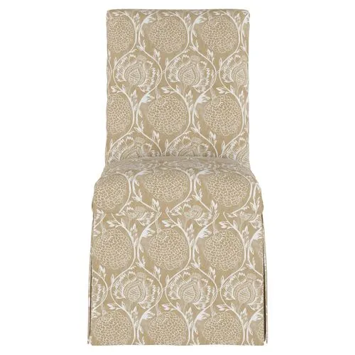 Owen Slipcover Side Chair - Ranjit Floral - Handcrafted - Beige