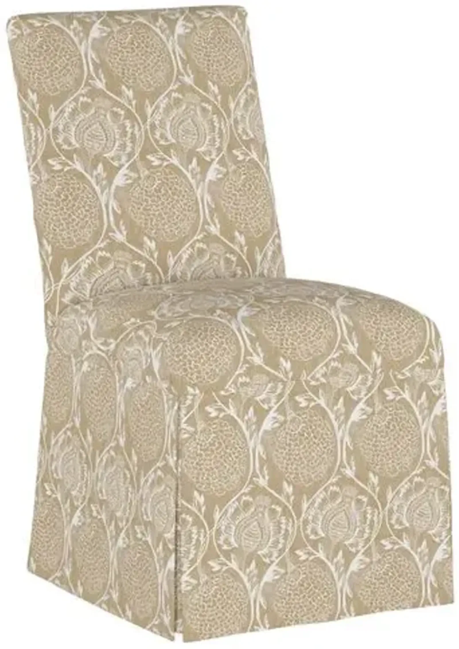 Owen Slipcover Side Chair - Ranjit Floral - Handcrafted - Beige