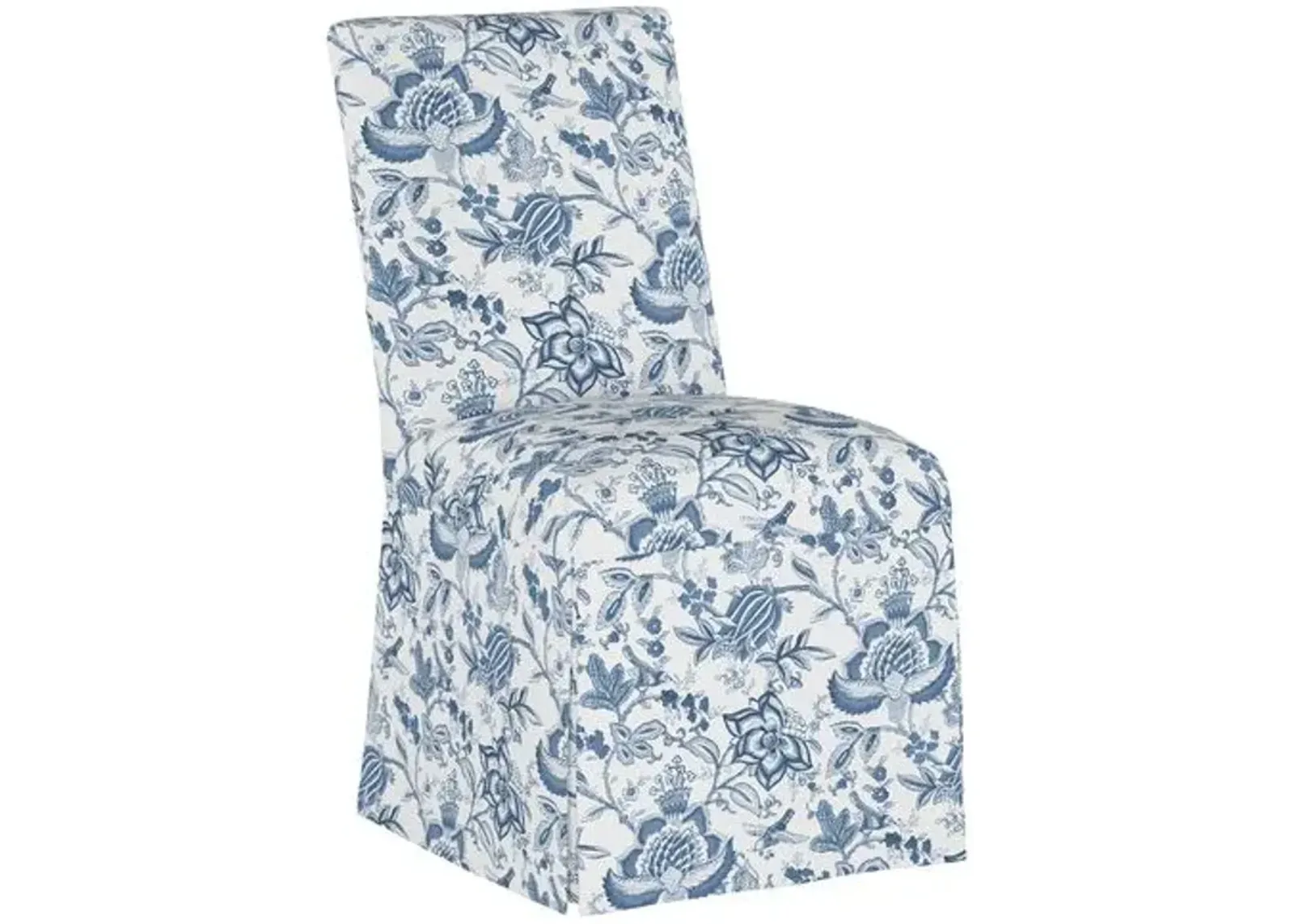 Owen Slipcover Side Chair - Prairie Floral - Handcrafted - Blue